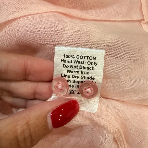 EUC Victoria Dunn Pink And White Floral 100% Cotton Button Front Dress - Large - Picture 9 of 9